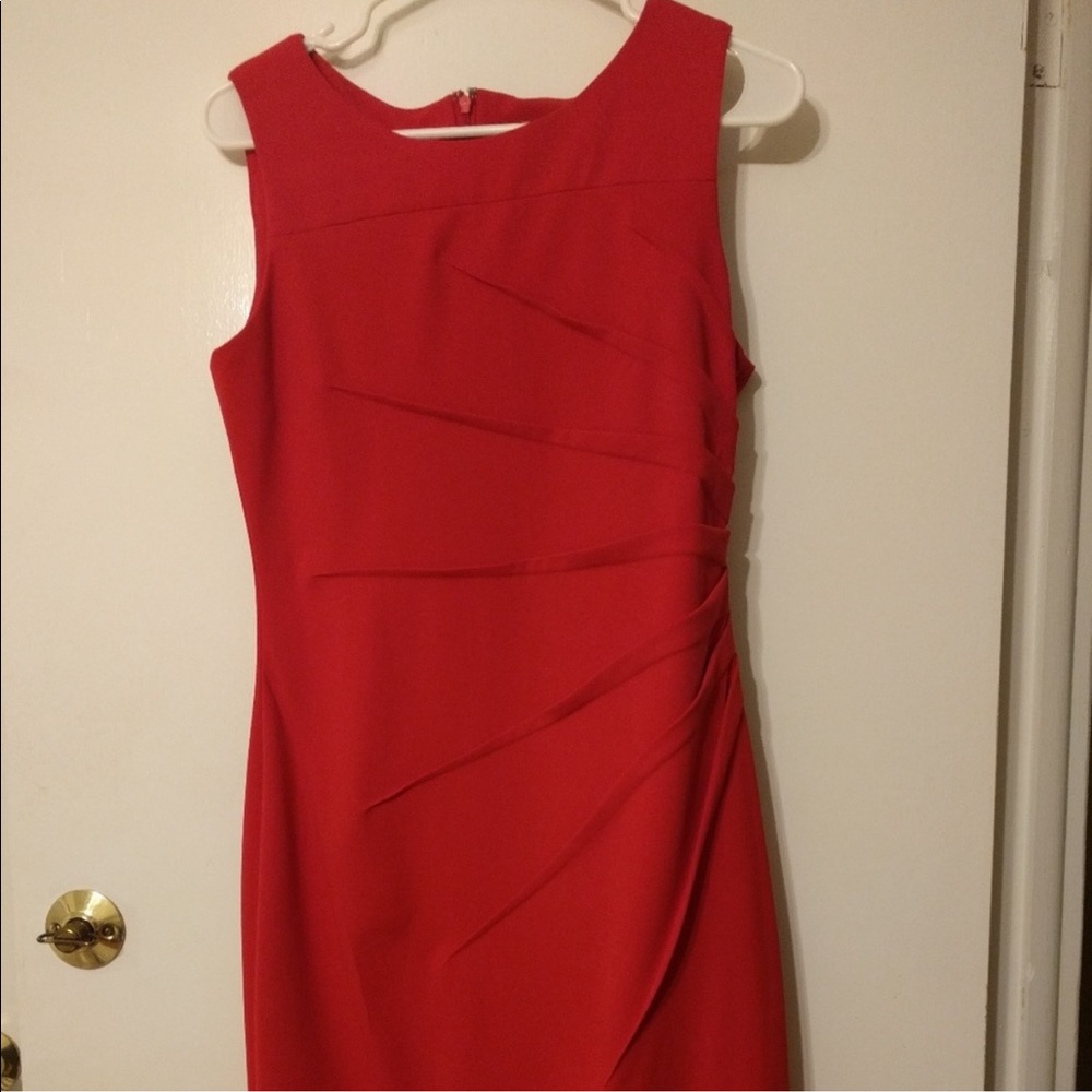 Red sheath dress